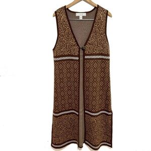 Vintage county clothing company wool blend damask duster sweater size large